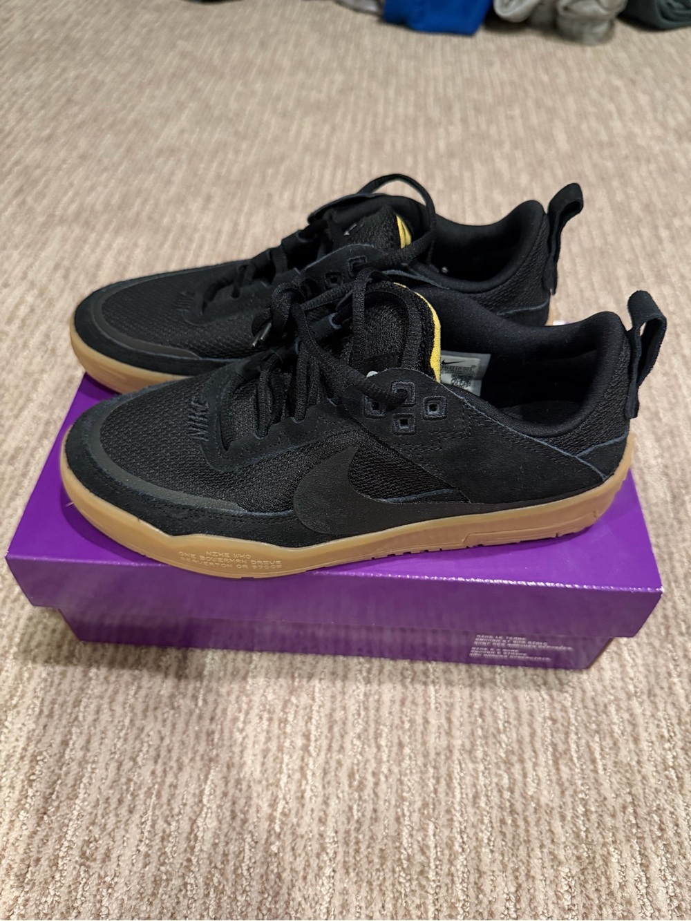 Nike Black Sneakers with Gum Sole SB Day One size 5 boys
